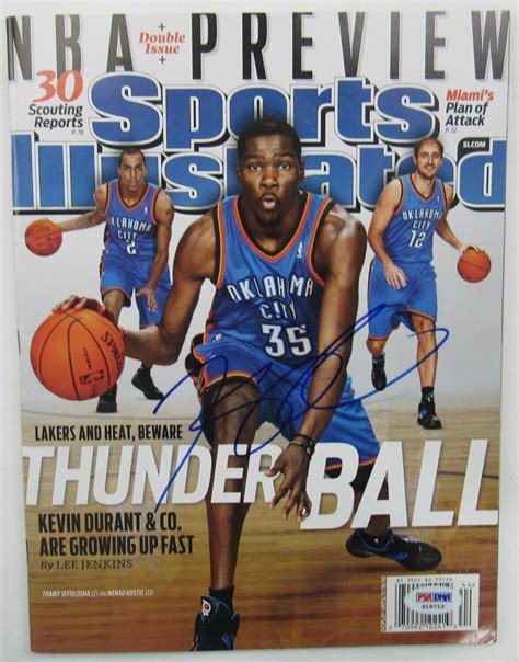 Kevin Durant Signed Sports Illustrated Magazine Psa Pristine