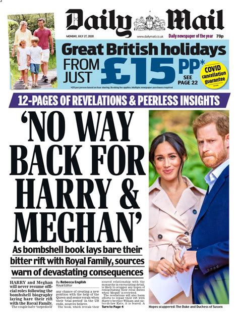 Daily Mail Front Page 27th Of July 2020 Tomorrows Papers Today