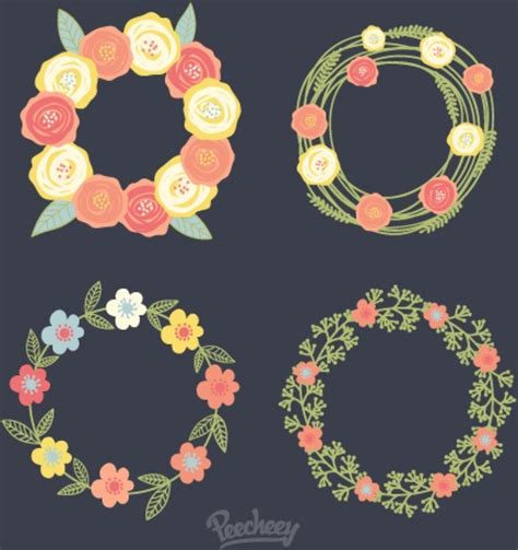Floral Wreath Illustration Vectors Graphic Art Designs In Editable Ai
