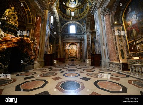 The Beautiful Interior Of The Saint Peters Basilica In The Vatican