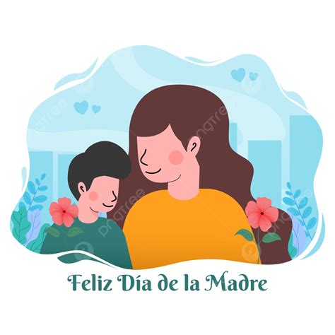 Feliz Dia De La Madre Or Happy Mother Day Flat Design Illustration