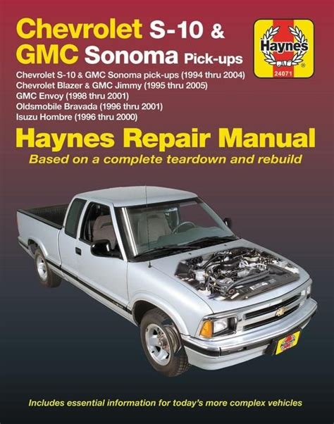 Chevrolet S 10 And Gmc Sonoma Pickup Repair Manual