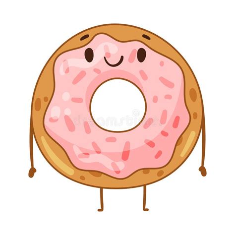 Cute Smiling Donut Cartoon Food Stock Illustrations 582 Cute Smiling
