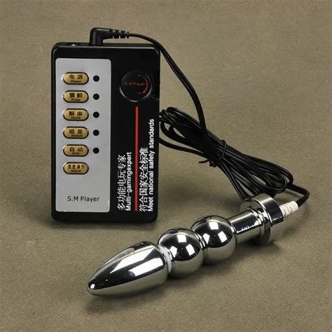 Sodandy Electric Shock Sex Toys E Stim Butt Plug Metal Anal Plug Electro Sex Gear Medical Themed
