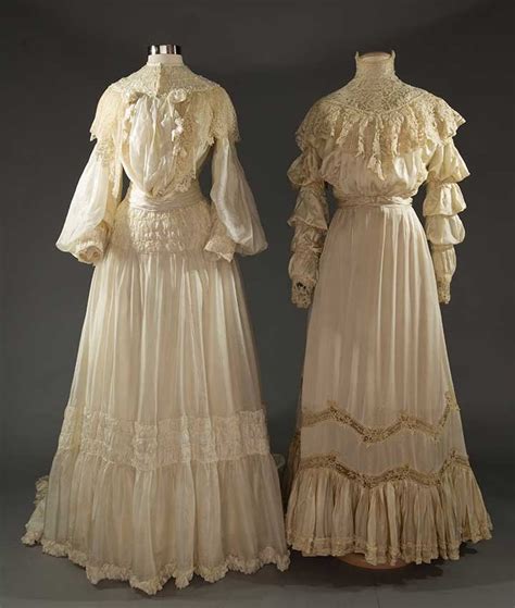 Two Silk Wedding Or Garden Party Dresses Edwardian Dress