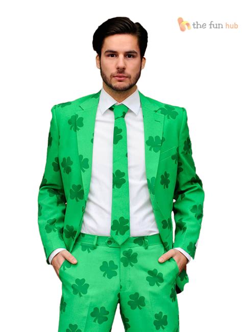 Mens sportswear 2016 fashion tracksuits men brand. Mens Green Irish Shamrock Oppo Suit St Patricks Day Outfit ...