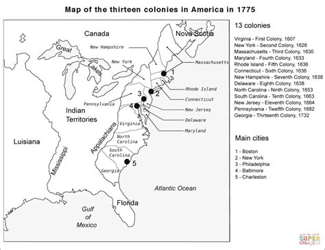 Printable Map Of The 13 Colonies With Names Printable Maps