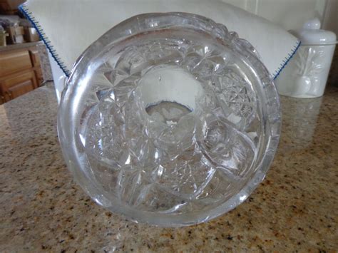 Antique Mold Blown And Pressed Clear Glass Heavy Etsy