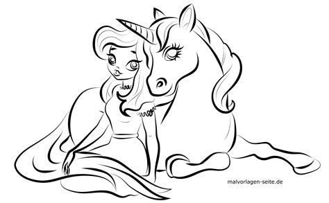 Diese website 100 sicher für kinder. Malvorlage Prinzessin und Einhorn - Kostenlose Ausmalbilder