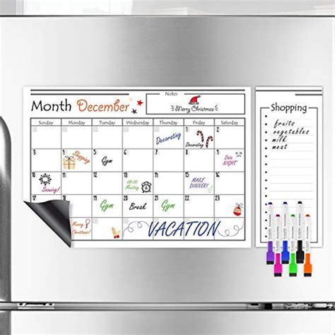 Magnetic Dry Erase Calendar Set 2pk Monthly Fridge Calendar White