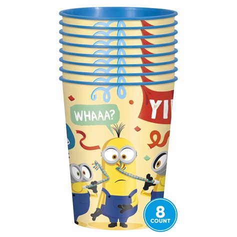 Despicable Me Minions Birthday Plastic 16oz Cups 8 Count
