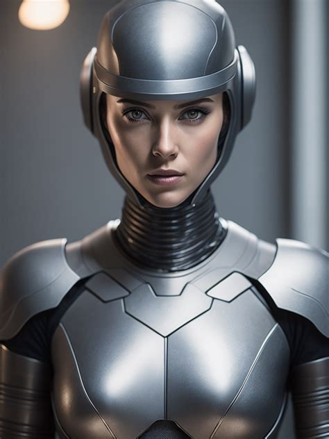 Premium Free Ai Images Robocop Woman Full Body Photorealistic Highly