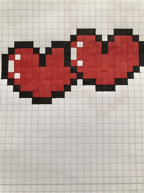 Easy Graph Paper Heart Easy Graph Paper Pixel Art Img Go