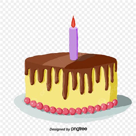 Torta De Cumpleaños De Dibujos Animados Vector Dibujado A Mano Png