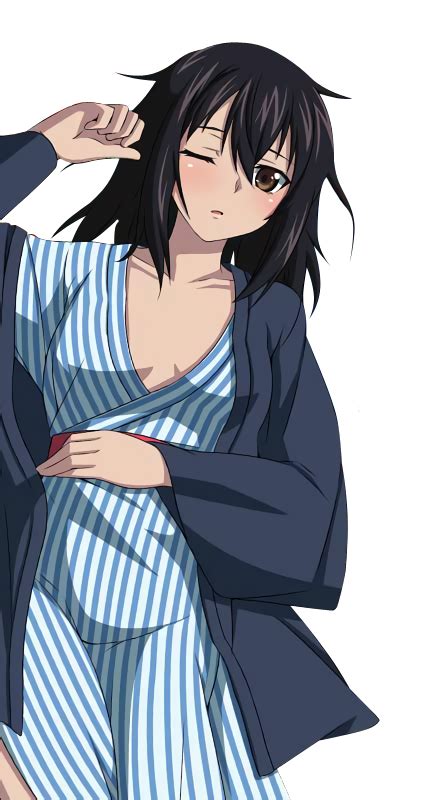 Himeragi Yukina Strike The Blood 10s 1girl Black Hair Bow Breasts