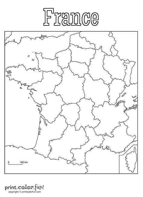 Blank Map Of France For Kids