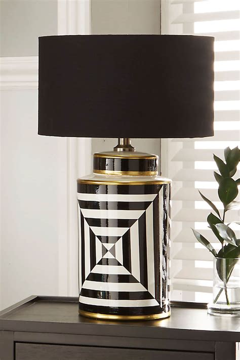 Buy Pacific Black Optic Stripe Ceramic Table Lamp From The Next Uk