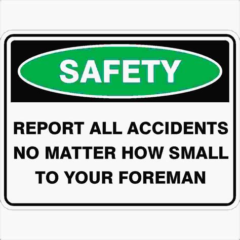 Report All Accidents Buy Now Discount Safety Signs Australia