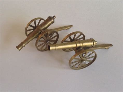 Set Of 2 Vintage Miniature Brass Cannons Etsy Canada Vintage