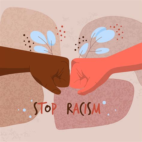 Stop Racism Illustration Black Lives Matter Concept Say No To Racism