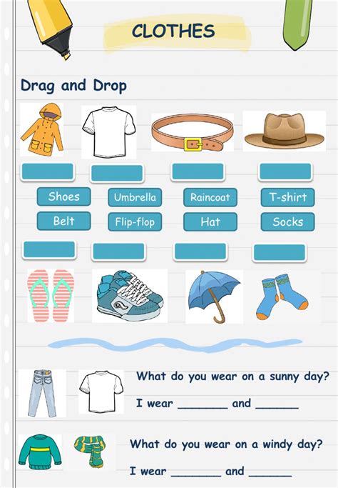 Ejercicio Online De Clothes Para Grade 5