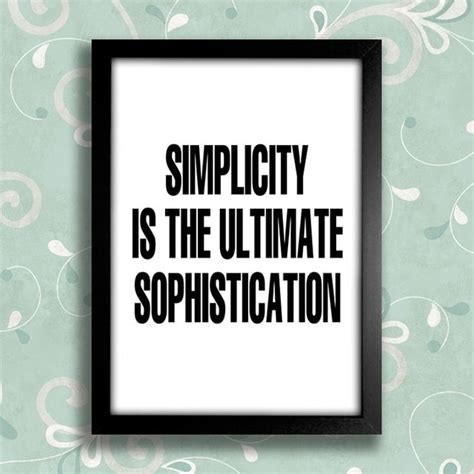 Poster Simplicity Is The Ultimate Sophistication