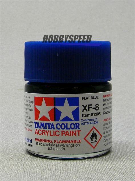 Tamiya Xf 8 Acrylic Paint Flat Blue 23ml Bottle 81308