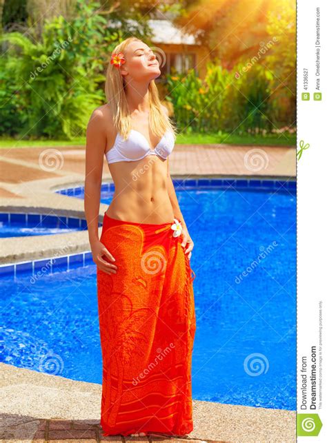 Female Enjoying Summer Holidays Stock Image Image Of Rica Luxury