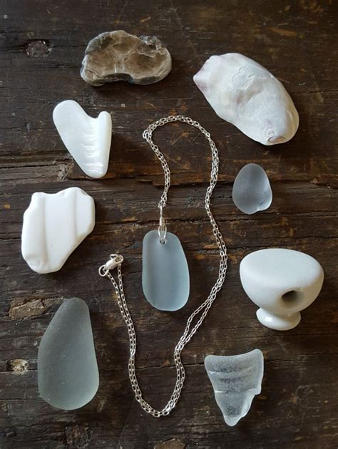 Delicate Gray Sea Glass Pendant Sterling Silver Beach Glass Etsy Beachglass Jewelry Sea