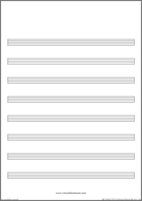 Free Blank Printable Sheet Music Free Manuscript Paper Music Staff