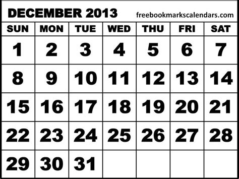 Free Printable Calendars 2016 Printable December 2013 Calendar