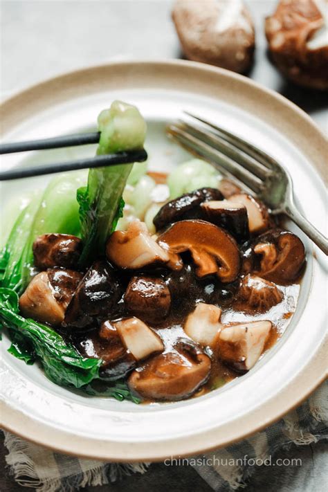 Braised Mushroom With Bok Choy China Sichuan Food