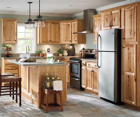 Solid wood, in general and hickory wood, in particular, is a warm material, which gives the room a feeling of home comfort. #Kitchen #cabinetry #ideas and #inspiration at #value #prices! Be inspired by these kitch ...