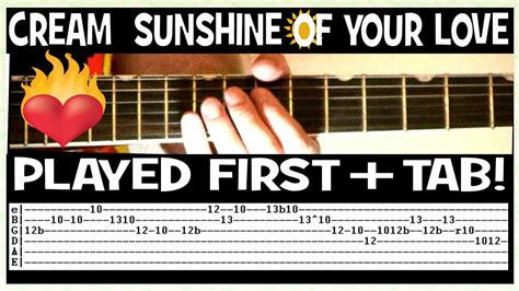 Cream Sunshine Of Your Love Guitar Chords Lesson And Tab Tutorial Solo