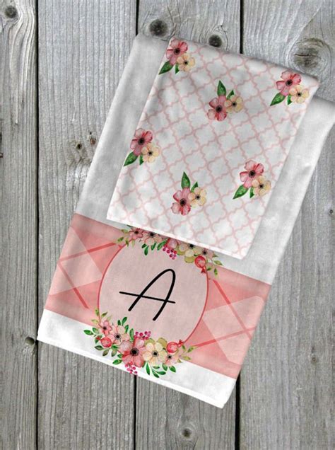 Pink Floral Towel Set Digital Design Only For Sublimation Etsy