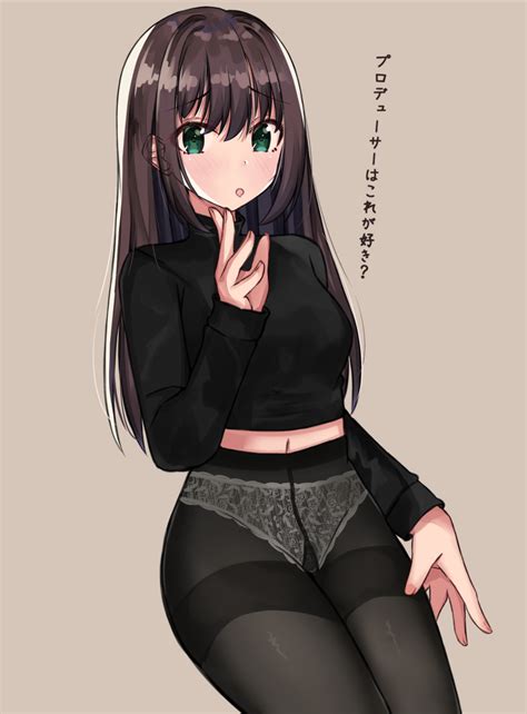 Safebooru 1girl O Absurdres Bangs Black Legwear Black Shirt Blush