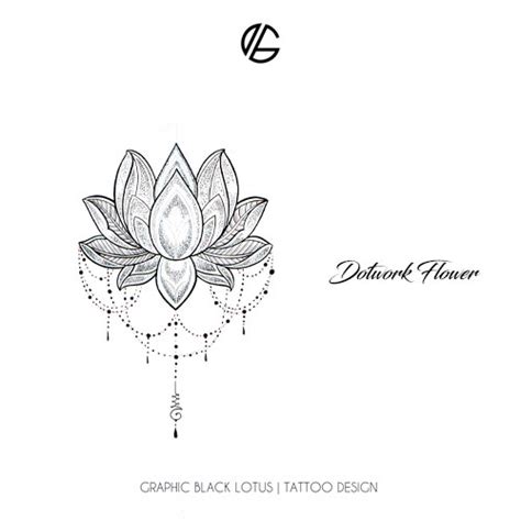 Dotwork Flower Lotus Graphic Black Lotus Artwork Prints And Tattoos