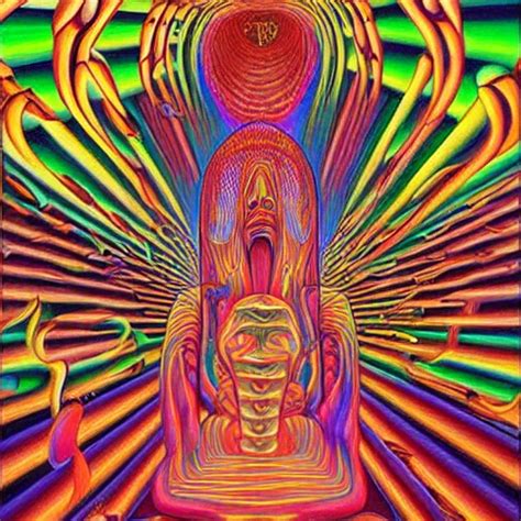 Alex Grey Painting Of The Dmt Waiting Room Stable Diffusion Openart