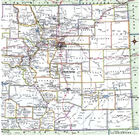 Colorado Counties Mapfree Printable Map Of Colorado Counties And Cities
