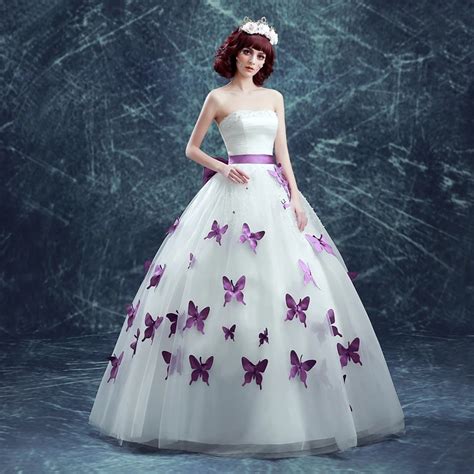 Princess Strapless Ball Gown Wedding Dress 2016 High Quality Butterfly