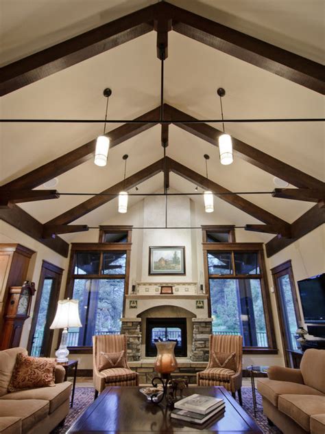 Use color to accentuate vaulted ceiling height and bring drama to the space. Vaulted Ceiling Beams | Houzz