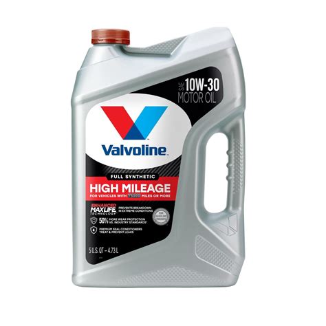 Valvoline 10w 30 Full Synthetic High Mileage Engine Oil 5 Quart
