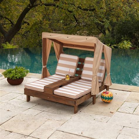 Add style and flair to your backyard patio or deck by bringing home this elegant and. Kids Double Chaise Lounge Outdoor Patio Furniture Canopy ...