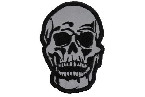 Reflective Small Baron Skull Patch Embroidered Patches By Ivamis Patches