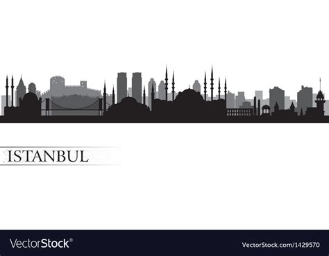 Istanbul City Skyline Detailed Silhouette Vector Image