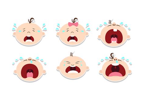 Crying Baby Sticker Design Vectors 142390 Vector Art At Vecteezy