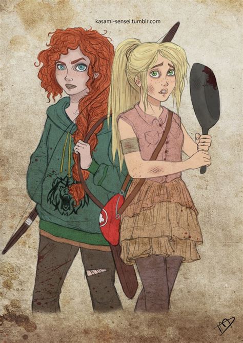 Merida And Rapunzel Walking Dead Disney Art Popsugar