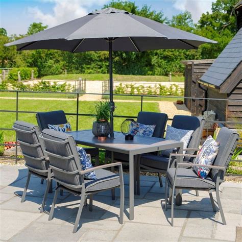 Lg Outdoor Milano 6 Seat Set With Parasol Local Delivery Only