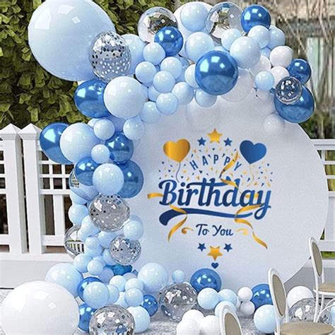 Blue Theme Balloon Wedding Debut Anniversary Birthday Party Christening