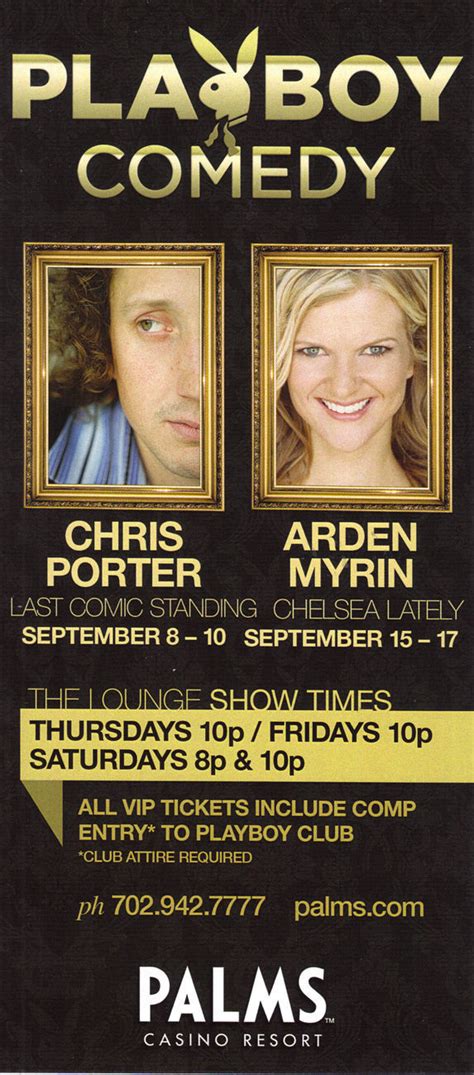 CHRIS PORTER ARDEN MYRIN Playboy Comedy PALMS Vegas Promo Card Cards